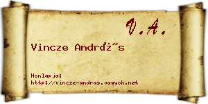 Vincze András névjegykártya
