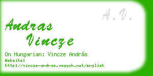 andras vincze business card