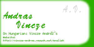 andras vincze business card